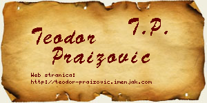Teodor Praizović vizit kartica